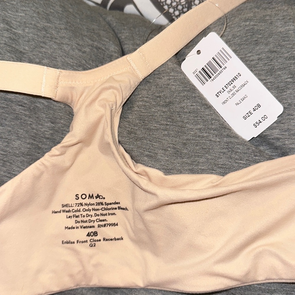 Soma enbliss front closure racerback